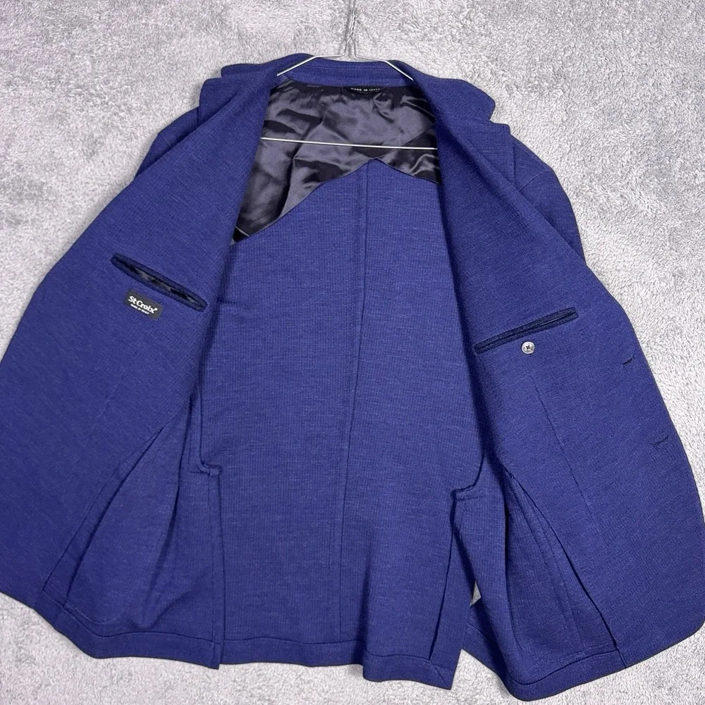 St. Croix Sport Coat Unstructured Mens IT 54 Italy Knit Virgin Wool Blazer